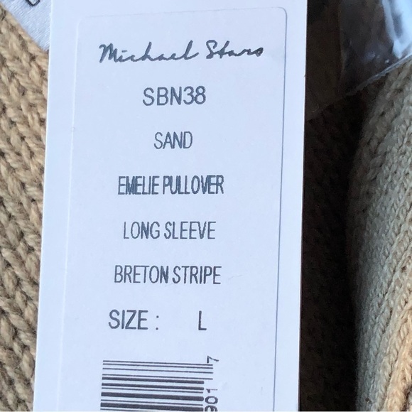 Michael Stars Sweater Emelie Half Zip Breton Striped Pullover Tunic Large NWT - Picture 10 of 13